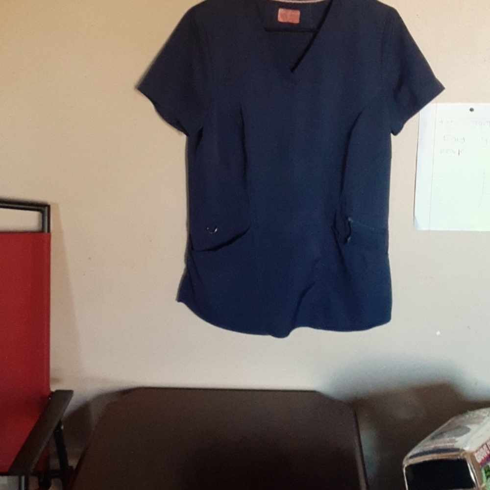 Navy Blue Scrub Top